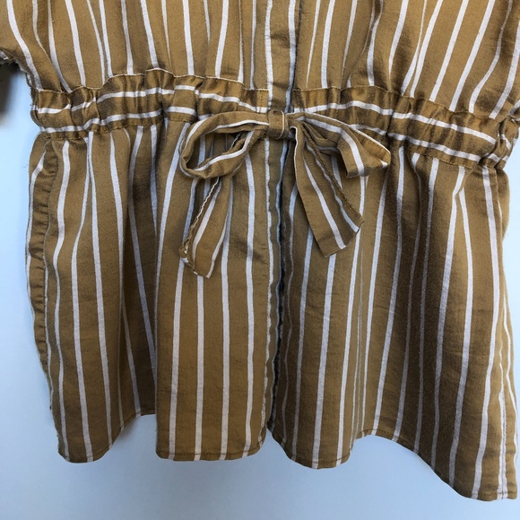 SALE ☘️ ZARA  tie-front peplum striped button down shirt - Picture 7 of 11